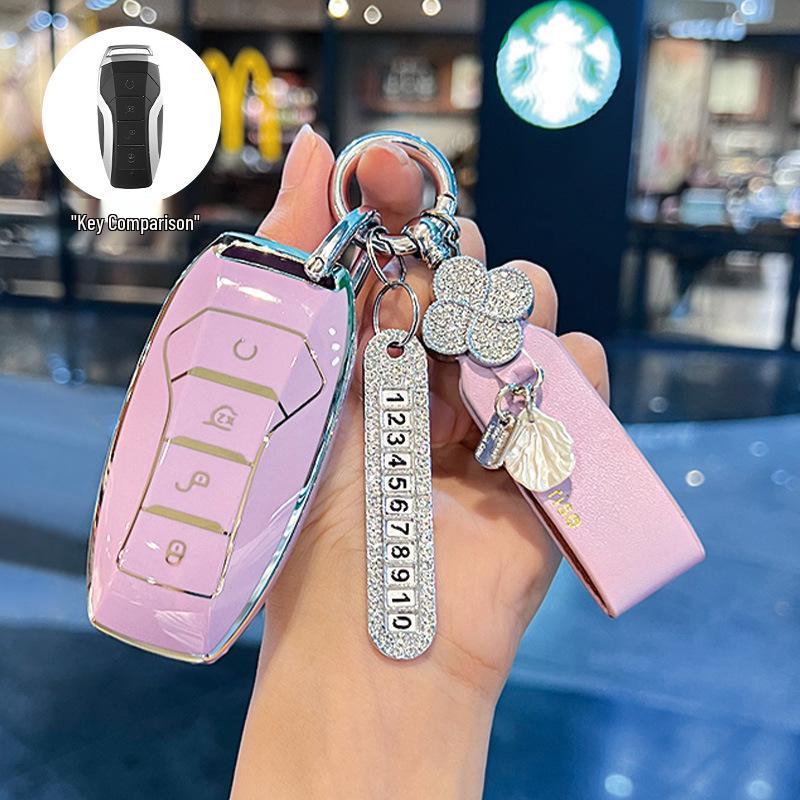 BYD Key Cover for Dolphin Song, Qin DMI, Han EV, Yuan Pro, Tang, Seal, GT, and Seagull - Summer Edition