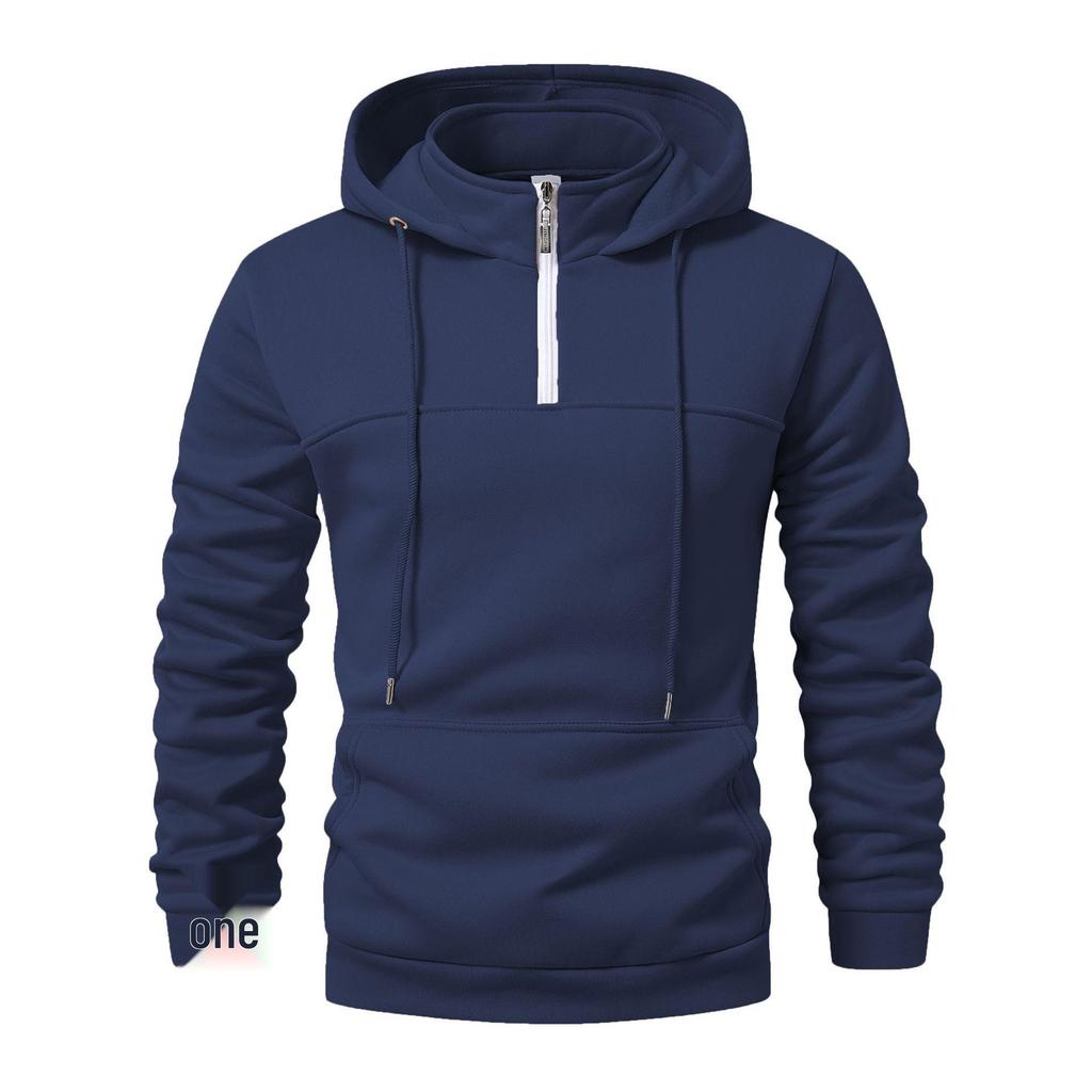 Men's European Fit Half-Zip Hoodie - Casual Spring/Autumn Sport Jacket