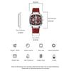 Mens Square Chronograph Watches Waterproof Luminous Quartz Wrist Watch with Silicone Strap