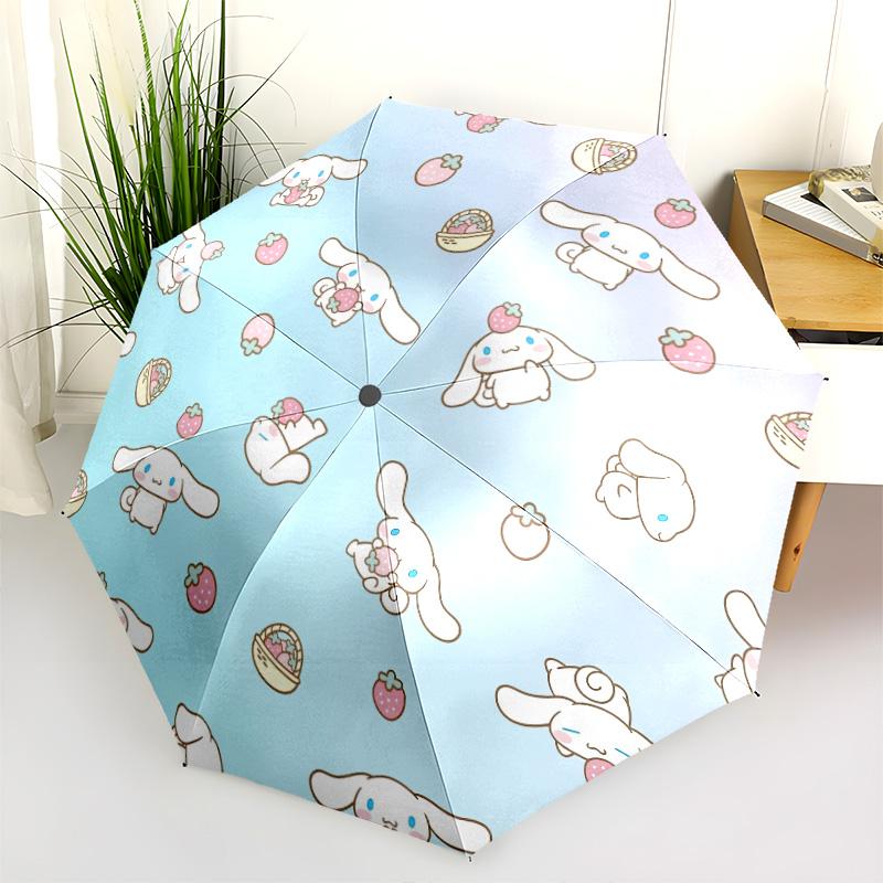 Cinnamoroll Pattern, Automatic Folding Umbrella, Portable and Foldable Design, 8 Ribs, a Christmas or Birthday Gift.