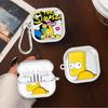 Case For Samsung Galaxy Buds 3Pro 2 4 Pro Live 2Pro 3 FE 4Pro Clear Earphone Cases Cover With Hook Cute The S-simpsons
