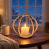 Pumpkin Shaped Wooden Candle Holder Laser Cut Desk Ornaments DIY Candle Stand  Desk Ornament