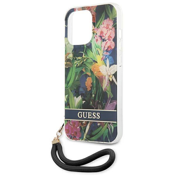 Guess Guhcp13Xhflsb Iphone 13 Pro Max6,7 Niebieski/Blue Hardcase Flower Strap