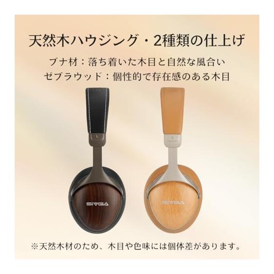 SIVGA SV021 PRO Sealed Wired HiFi Headphones 50mm Diaphragm Driver, Natural Wood Housing, Detachable OFC Cable (Zebrawood)