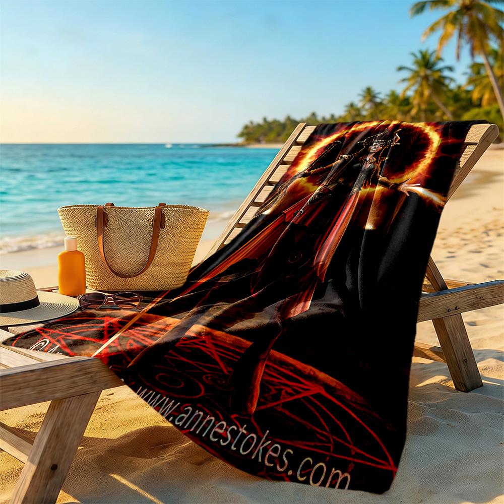 Gothic Style Beach Towel Super Soft Microfiber Quickdry Fabric Comfortable Lightweight