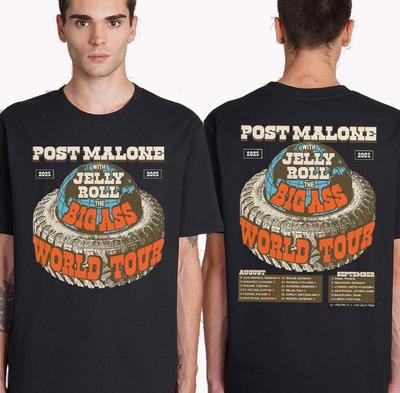 The Big Ass World Tour 2025 Post Malone With Jelly Roll T-Shirt