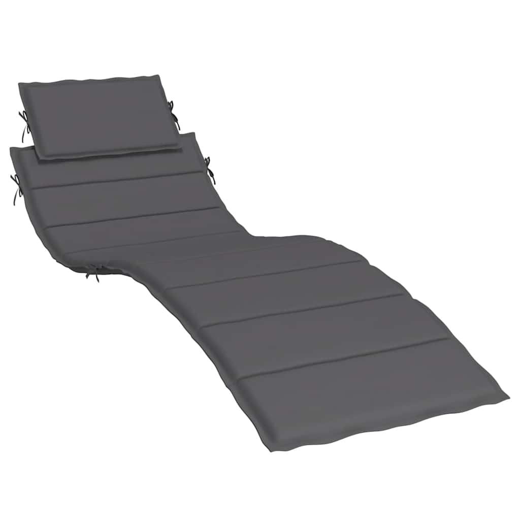Sun Lounger Cushion Anthracite 186 x 58 x 4 cm Oxford Fabric