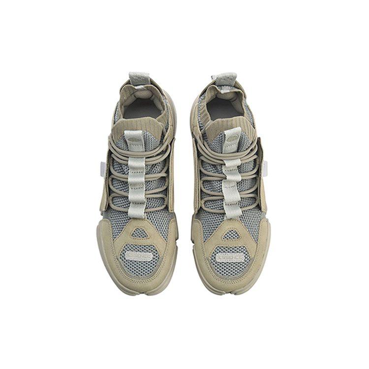 Li Ning Enlightenment ACE Paris Fashion Apparel Week Mid top Sports Casual Shoes Men's Khaki Gray AGBN069-7