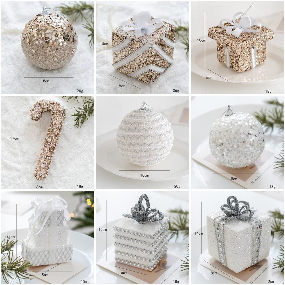 Durable Foams Christmas Tree Balls 8cm Sequin Christmas Decor Shiny Hanging Xmas Baubles Christmas Party Supplies