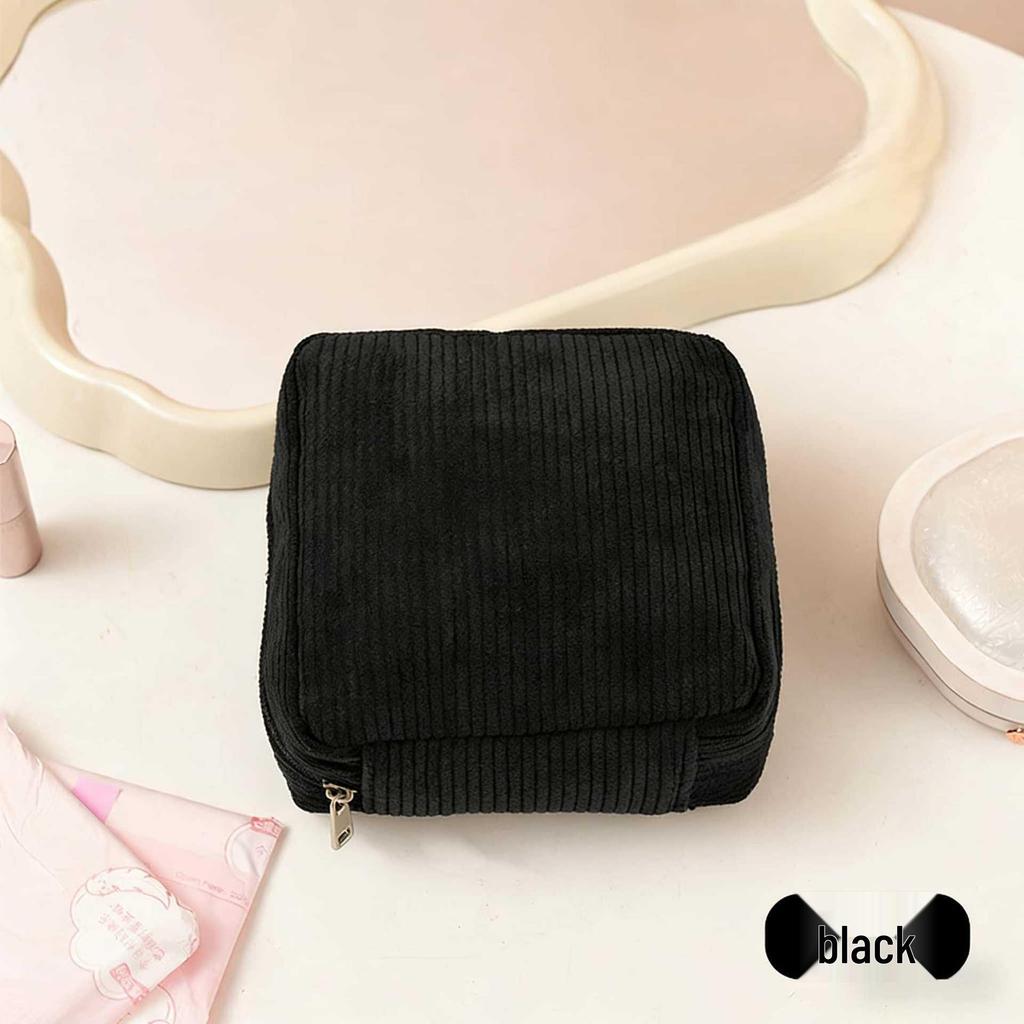 Corduroy Menstrual Pad Storage Bag - Portable Period Bag for Girls and Students