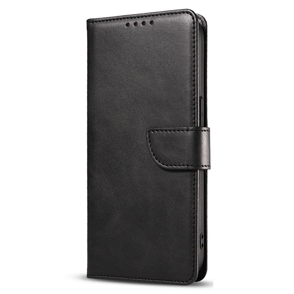 For iPhone 16 Pro Max Case Calf Texture Magnetic Clasp Wallet PU Leather Phone Cover