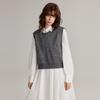 ELLE Solid Color Lapel Knitted Vest Mid Waist Long Loose Dress Casual Set Women sets White EA40104