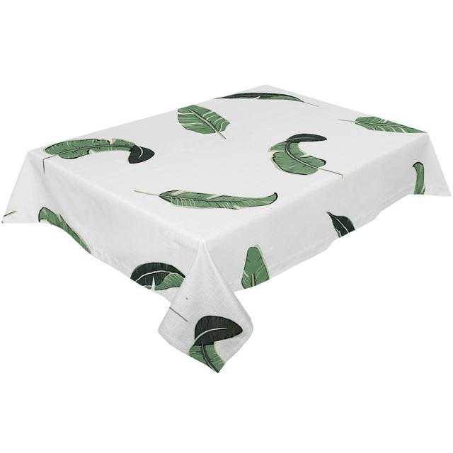 Față de masă rezistentă la apă, frunze de plante tropicale de banane, decorațiuni de nunta