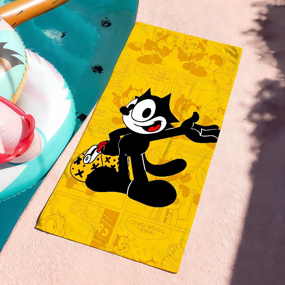 Cartoon F-Felix the C-Cat-S Towel Sports Quick Dry Travel Camping Gear Sandproof Soft Light Large Beach Towel
