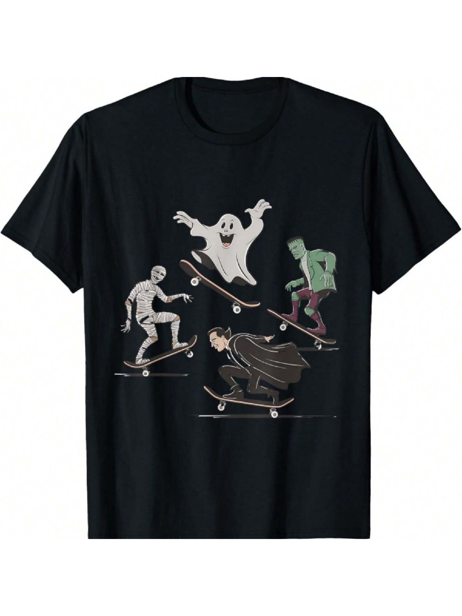 Mummy Halloween Dracula Ghost Skateboard Skater T-Shirt S разноцветный