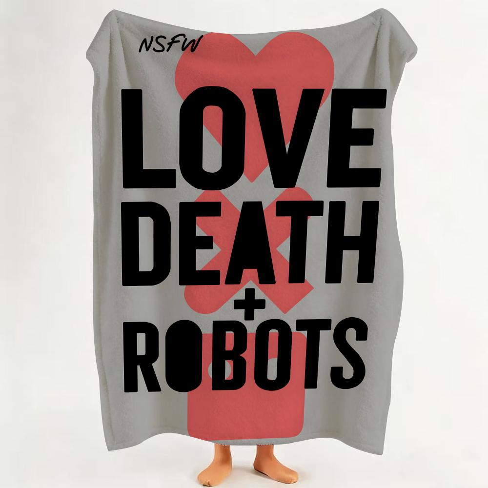 animation L Love D Death R Robots Throw Flannel Throw Blanket Suitable for Sofa Living Room Bedroom