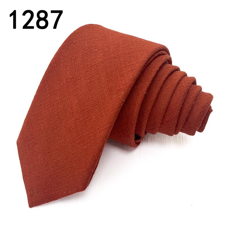 Men'S Plain Cotton Jacquard Tie, Simple Temperament Business Dress Hand-Made British Tie