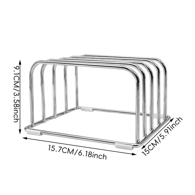 1pcs Stainless Steel Cutting Board Storage Rack Groove Bracket Suitable for Thin Cutting Boards and Plates Multifunctional Shelf