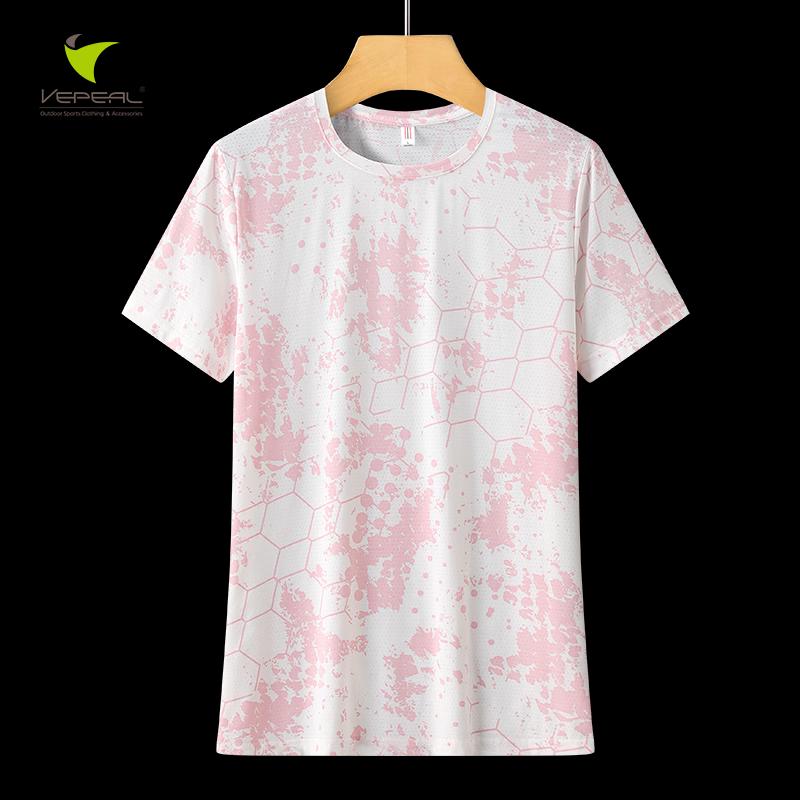 

Vepeal Women s Floral Ice Silk Short Sleeve T-shirt 2XL