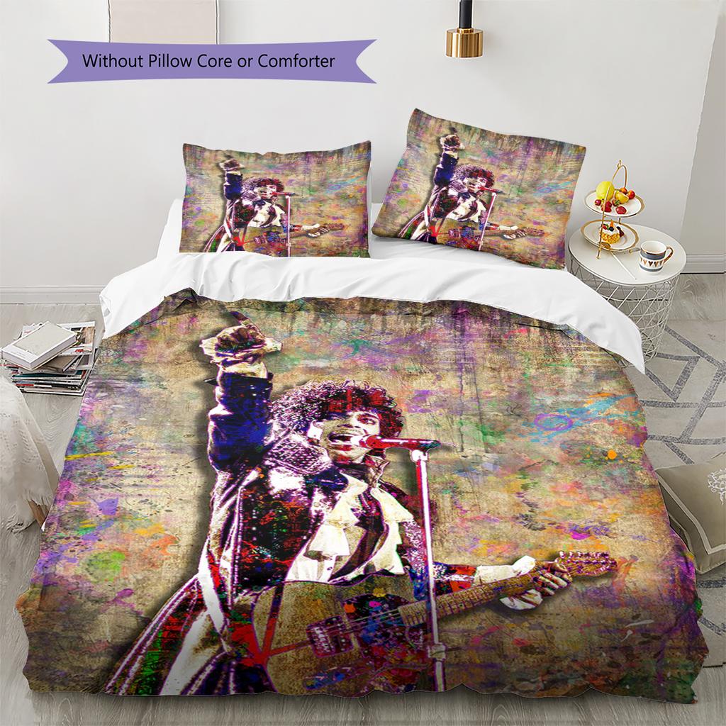 Art of Singer Pattern Bedding Quilt Set Quilt Cover Pillowcase Home Decoration Gift (1 * Duvet Cover + 2 * Pillowcase, Without Core)