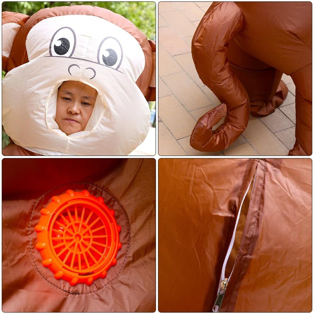 Monkey Inflatable Adult Costume - Fun Halloween Christmas Party Role Playing Set, Suitable for Height 150-190cm