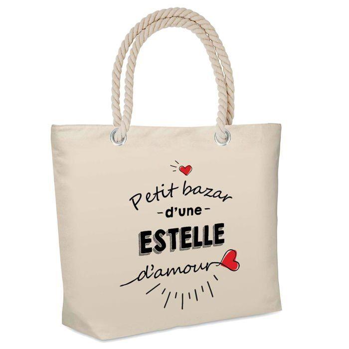 Sac de plage - PLANETEE - isotherme Bazar d'une Estelle d'amour - Coton - Grande contenance - Imprimé en France