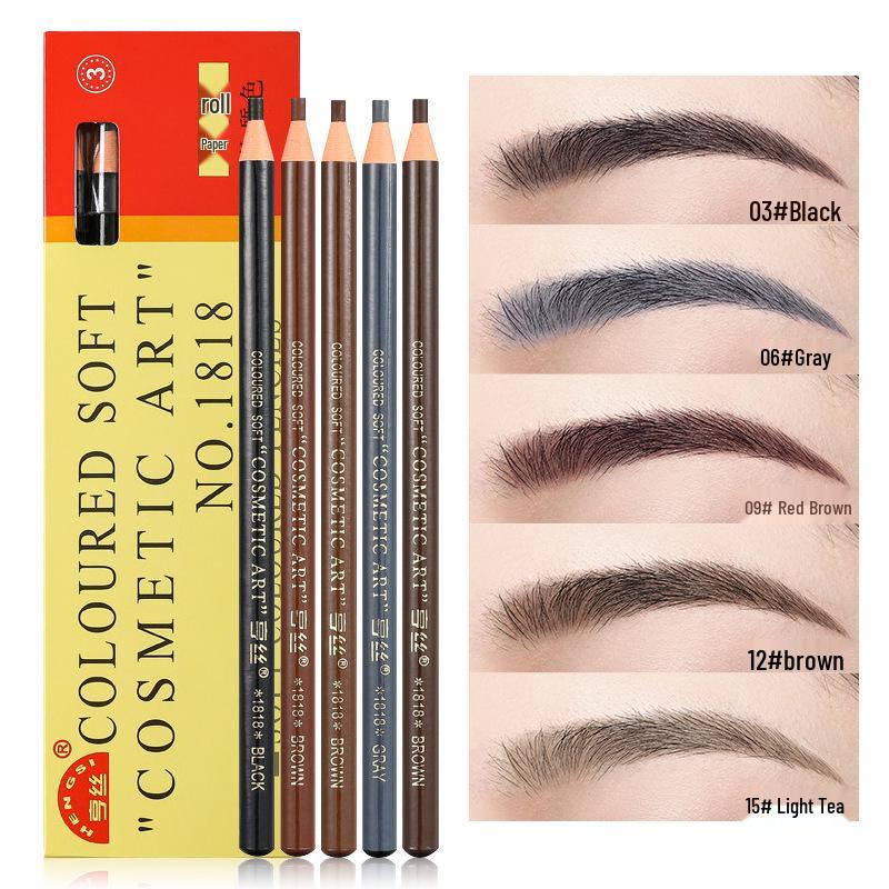 Hengsi 1818 Smudge-Proof, Waterproof Eyebrow Pencil for Natural, Long-Lasting Brows - Ideal for Beginners.