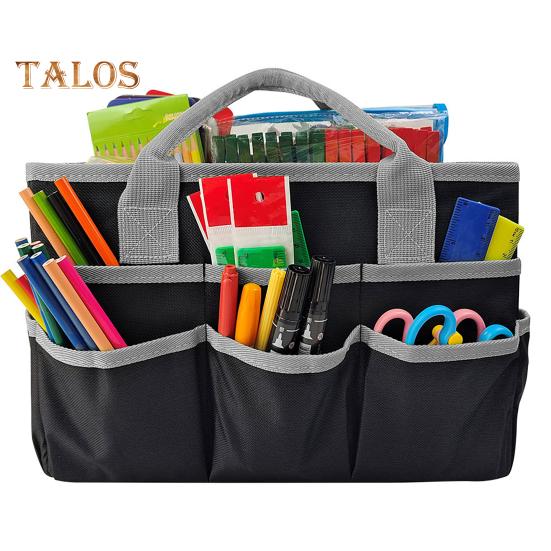 

Студенческая сумка для канцелярских принадлежностей, 10 карманов, большая вместимость, большая несущая способность, сумка для школьного учителя, садовые инструменты, сумка для хранения, складная сумка для художника на открытом воздухе серый