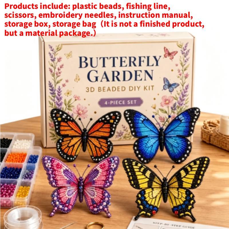 Kleines 3D-Tier-Bastelset mit Perlen und Kunststoffmaterialien für DIY-Tierdekoration und Kinderkreativität