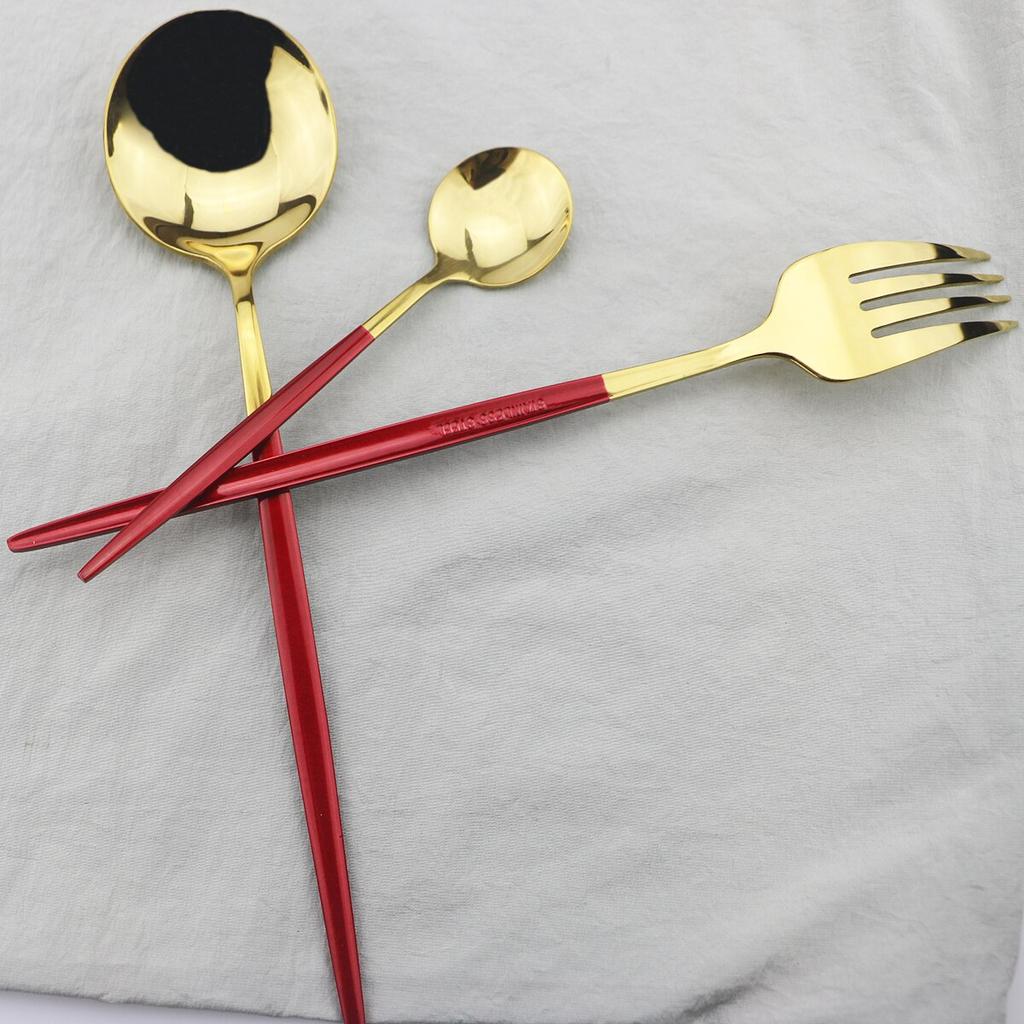 Lustro złoty zestaw sztućców noże ciasto widelce do owoców łyżeczka do kawy sztućce obiadowe zastawa stołowa zastawa stołowa ze stali nierdzewnej zestaw sztućców