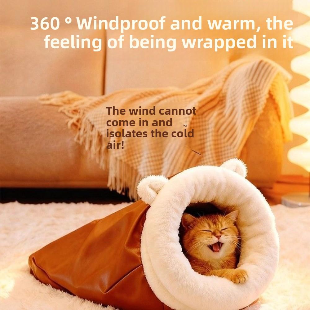 Comfortable Cat Sleeping Bag Plush Winter Pet Bed Soft Puppy Cave Winter