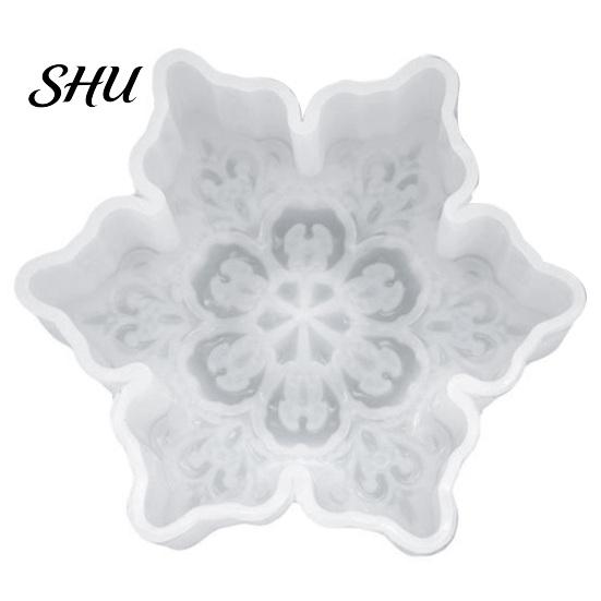 Epoxy Mold Soap Easy Demoulding Heat-Resistant Non-stick Mirrored DIY Silicone Christmas Snowflake Candle for Home Drip
