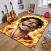 Fiery Anime Character with Bold Expression Patterned Carpet, Suitable As a Non Slip Play Mat for the Living Room and Bedroom Sofa
