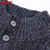 Hengyuanxiang Men's 100% Wool Thick Jacquard Mock Neck Sweater