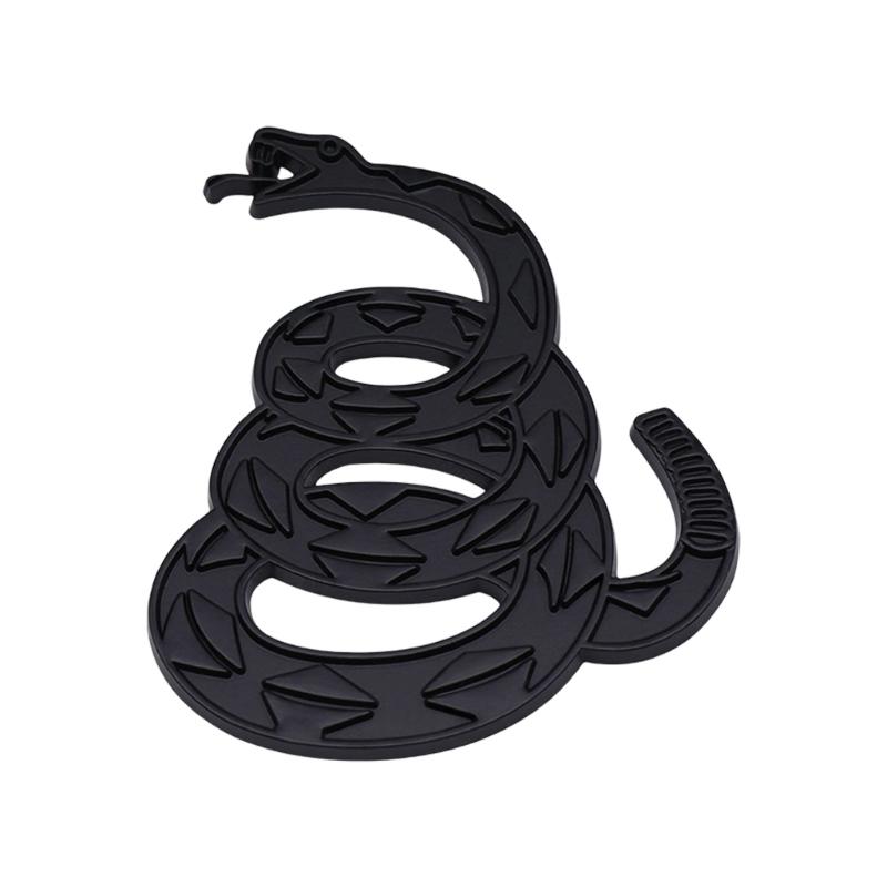 Metal Rattlesnake Car Badge 3D Raised Automotive Sticker Weatherproof Adhesive Auto Emblem Decal for Auto Truck Bike