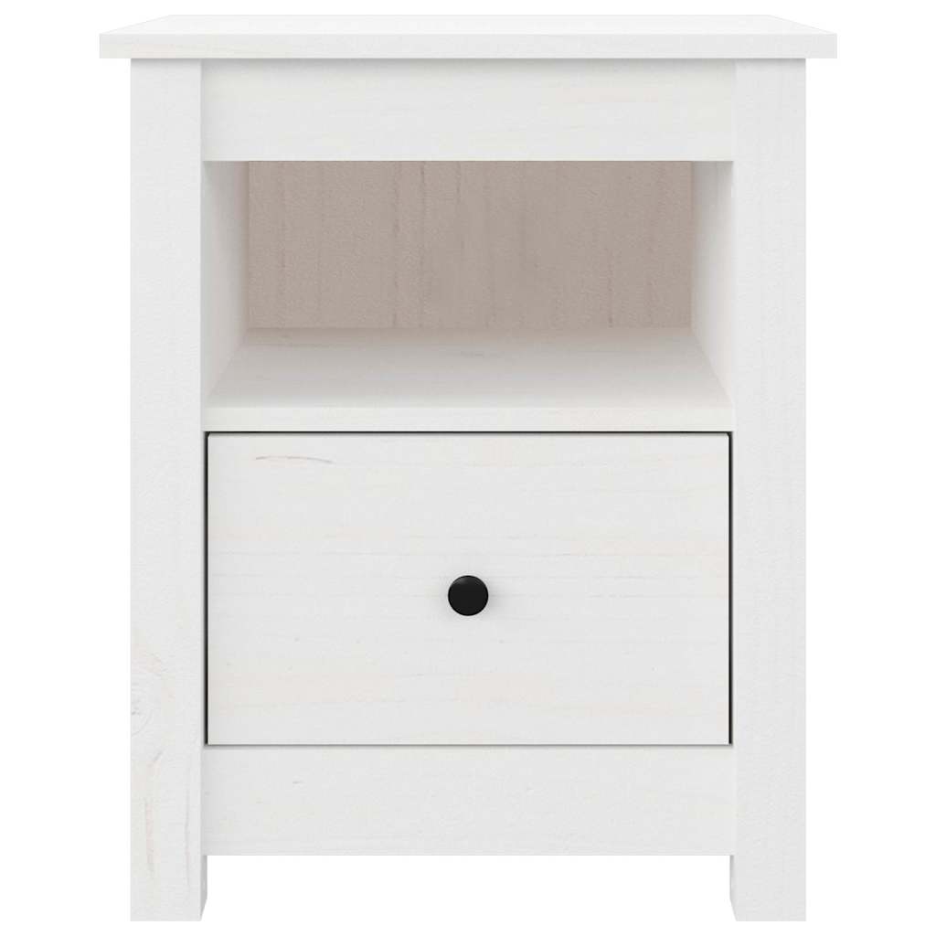 vidaXL Nightstand White 40x35x49 Cm Solid Wood Pine