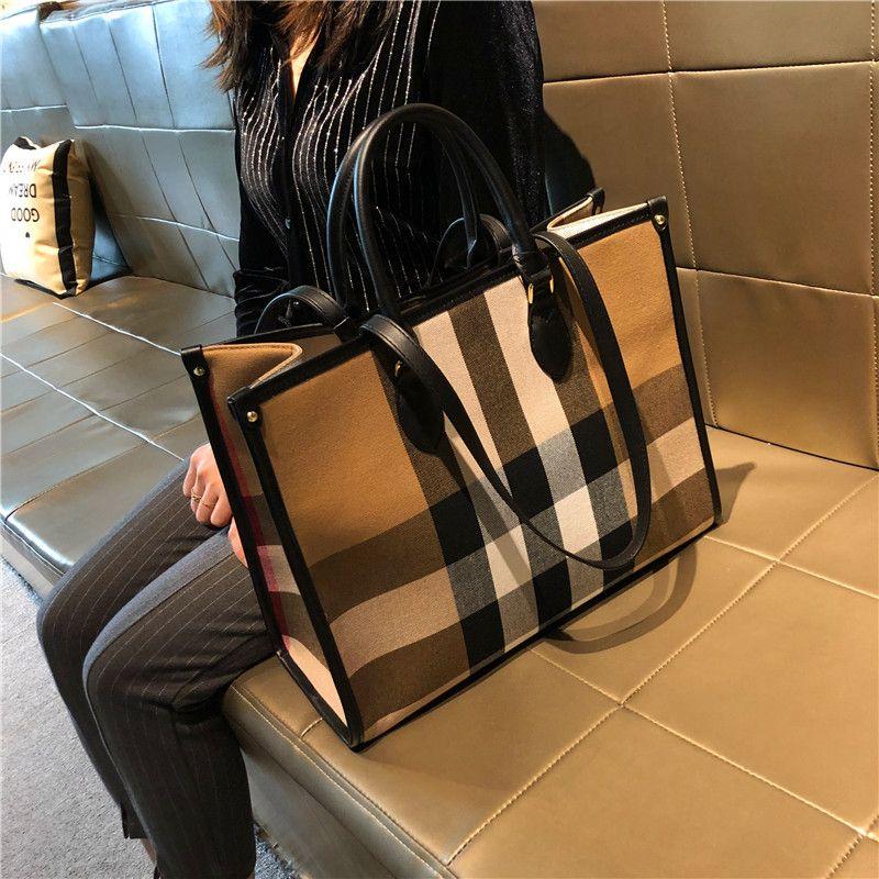 

Fancy Gingham Large Capacity Fashion Tote Bag Big Gingham Black