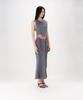 Nogtabeu Curve Strap Long Skirt Grey