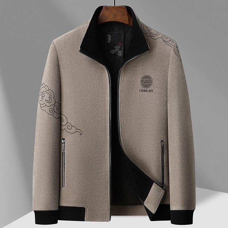 

Осень и зима Новая мужская куртка Повседневная мужская куртка Пальто для мужчин среднего возраста и молодежи XXXXL бежевый