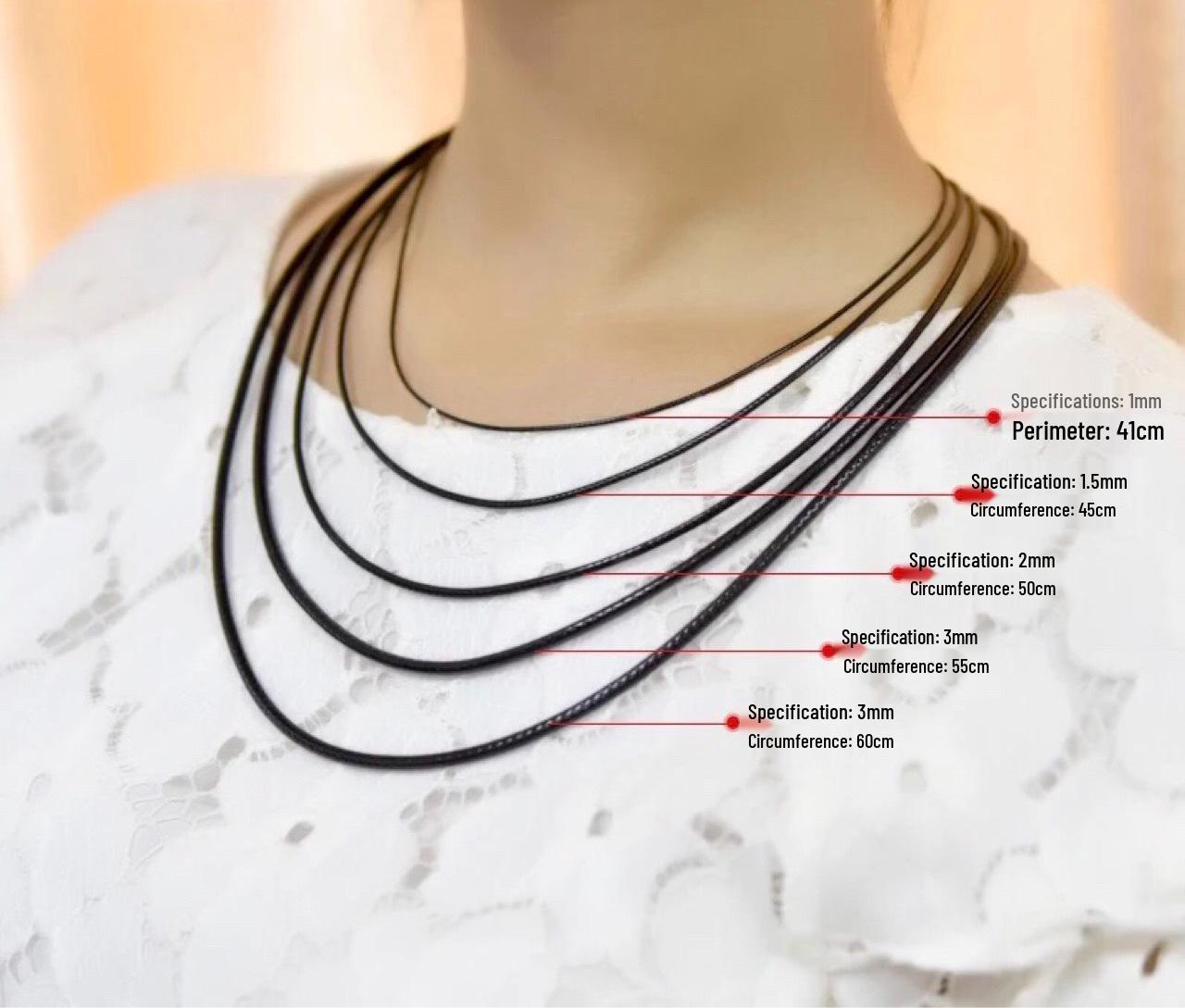 

Кожаный шнурок 1 мм, серебряная подвеска 925 пробы, золотая подвеска с нефритом, черный вощеный шнурок для мужчин и женщин 1.5mm Thick, 45cm Long