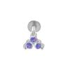 Gioiello per Piercing Labbra e Cartilagine Auricolare a Bottone in Acciaio Inossidabile 316L con Fiore di Zircone