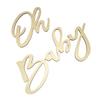 Oh Baby Wooden Sign Plaque Oh Baby Sign Cutout for Gender Reveal Parties Nursery Decor Gold