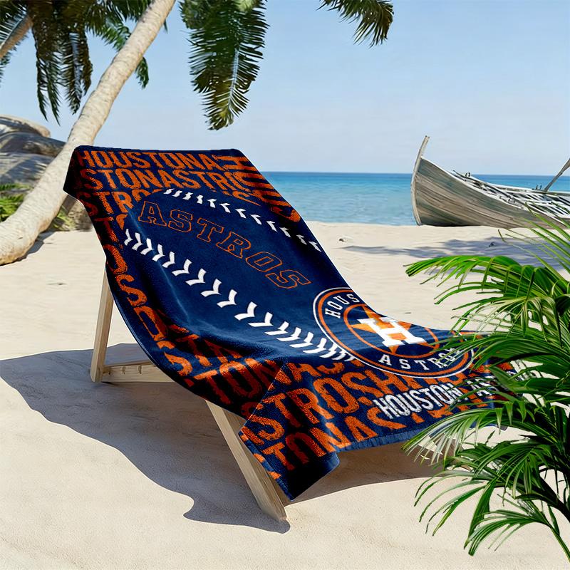 Houston Astros Print Beach Towel, Large Soft Quick Dry Towel for Beach Camping Swimming