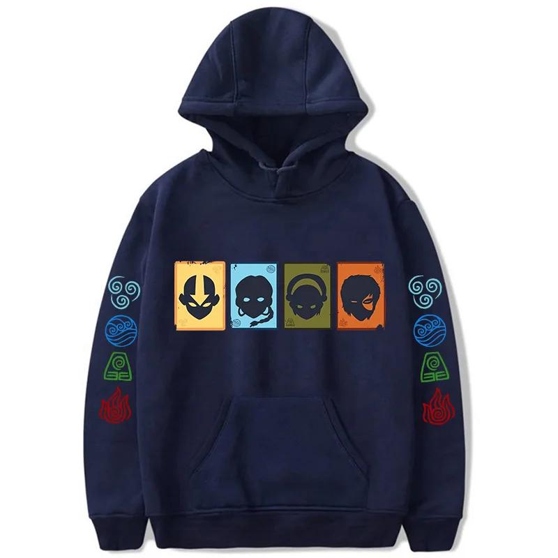 90s Casual Sweatshirts Avatar The Last Airbender Y2k Mens Hoodies Streetwear Hip Hop Harajuku Pullovers Fashion Mange Clothes