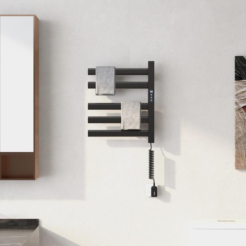 Electric Towel Pole Aluminum Alloy Towel Rack Household Bathroom Intelligent Heating Constant Temperature Storage Rack Towel Bar