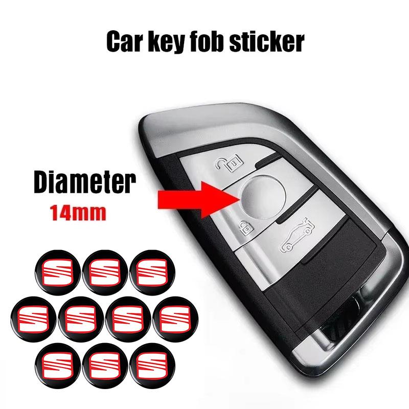 2/5/10Pcs 14mm Car Remote Key Fob Emblem Badge Radio Button Sticker For SEAT Leon FR Altea Ibiza Toledo Cordoba Alhambra Arona Ateca Exeo