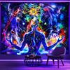 Fluorescent Cosmic Meditator Tapestry Psychedelic Cyber-Style Wall Decoration Bedroom & Gaming Room Hanging Cloth