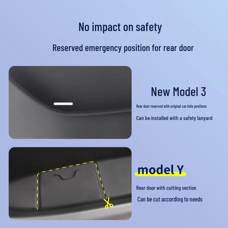 Cutie de depozitare cu fantă pentru ușă, covorașe și accesorii pentru Tesla Model 3/Y Reîmprospătat