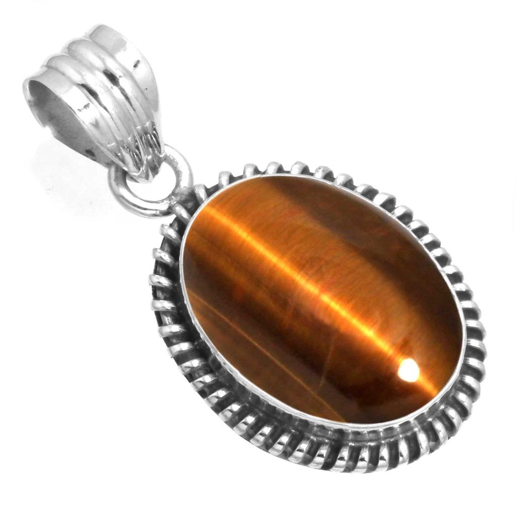 925 Sterling Silver Pendant Women Gemstone Handmade Jewelry Birthday Gift Malachite Moonstone Rose Quartz Red Stone Smoky Topaz Tiger Eye Statement