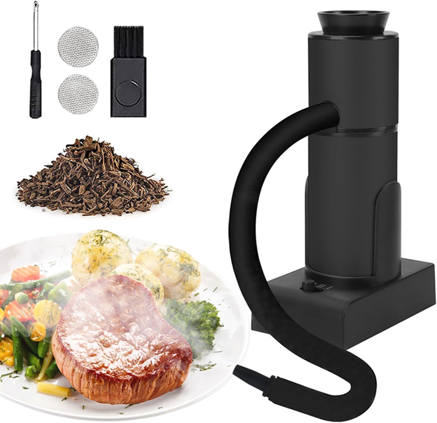 

GoldenRiver Smoker Smoker Cooking Home Outdoor Use Portable Smoke Flavor Smoke Cooking Wooden Chips Smoking Kit Cocktail Small Cold Smoking Smoking чорний